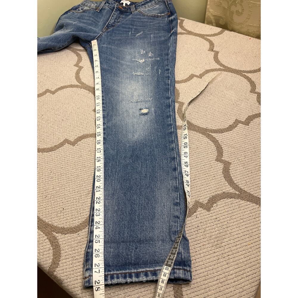 Special A Distressed Medium Wash Straight Mid rise Blue Jeans, Size 9 - Picture 5 of 14
